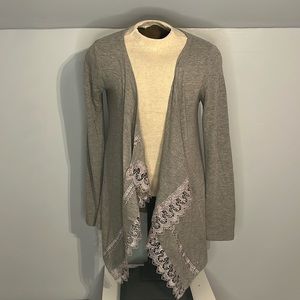 Lace Flowing Gray Cardigan One World size Medium
